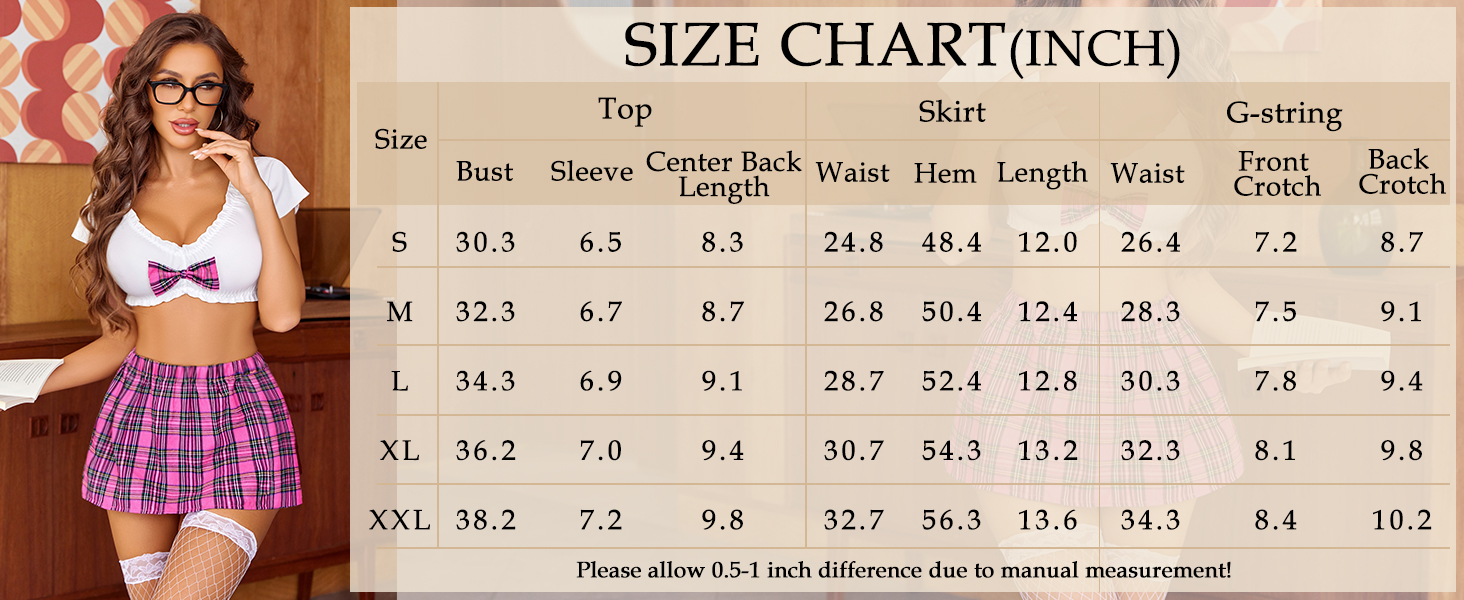 sexy schoolgirl lingerie set for women