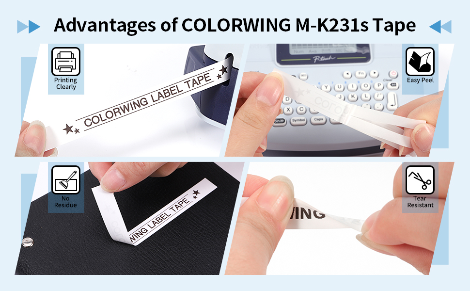 MK231 Compatible with Brother PTouch M Tape PTM95 MK231 M231 12mm 0