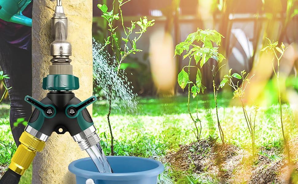 Hose Splitter, Garden Hose Splitter 2 Way Heavy Duty Metal Water Hose