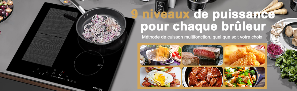 Plaque De Cuisson Encastrée à Induction 7000 W Avec 4 Foyers, Plaque De Cuisson Flexinduction Pour Barbecue, Gasland Chef IH604BF 11 970 x 300