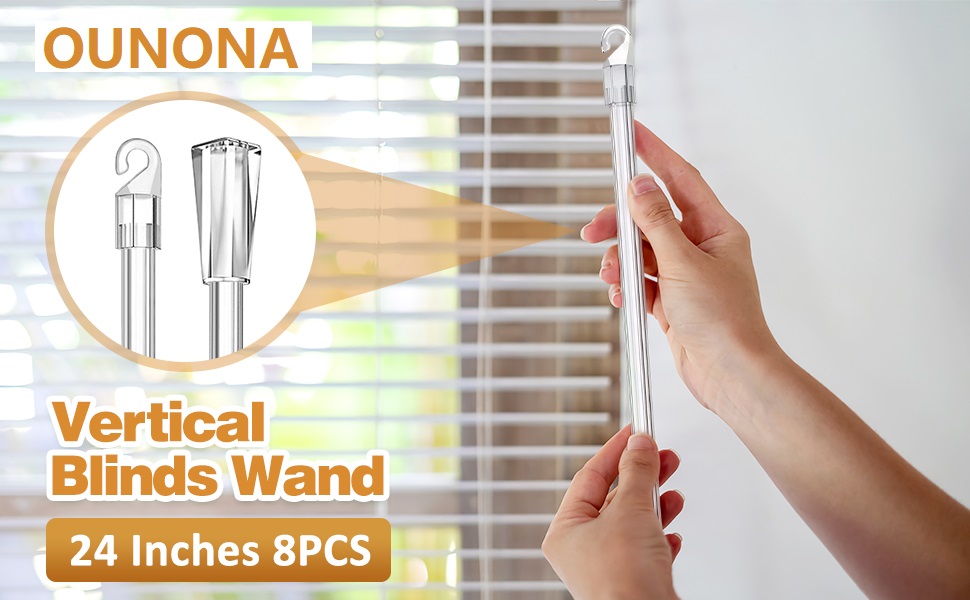 24 Inches 8 Pcs Blind Wand Vertical Blinds Replacement