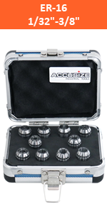 Accusize Industrial Tools 10-Pc ER-16 Collet Set