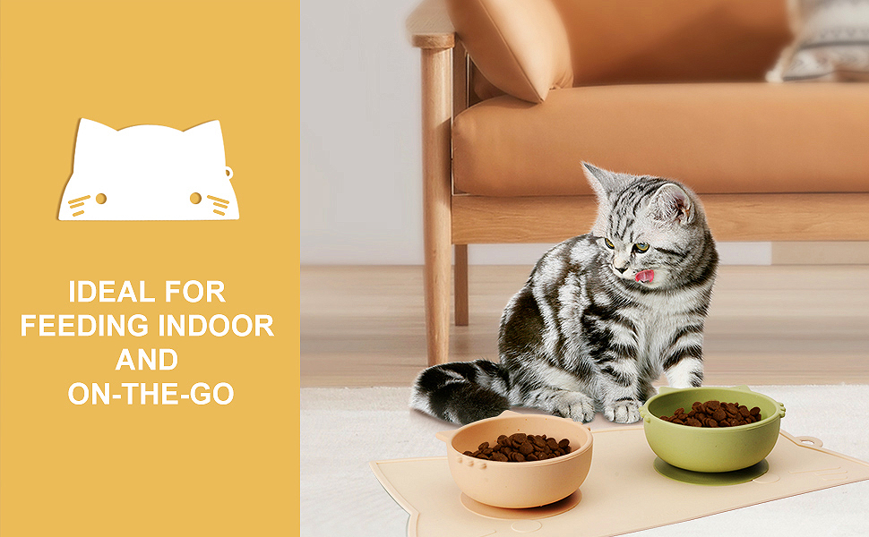 Coomazy Cat Food Mat, Silicone Waterproof Non Slip Pet Mat