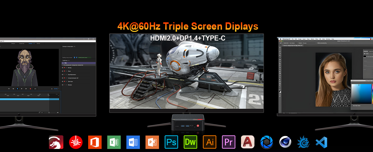4K UHD Triple Display