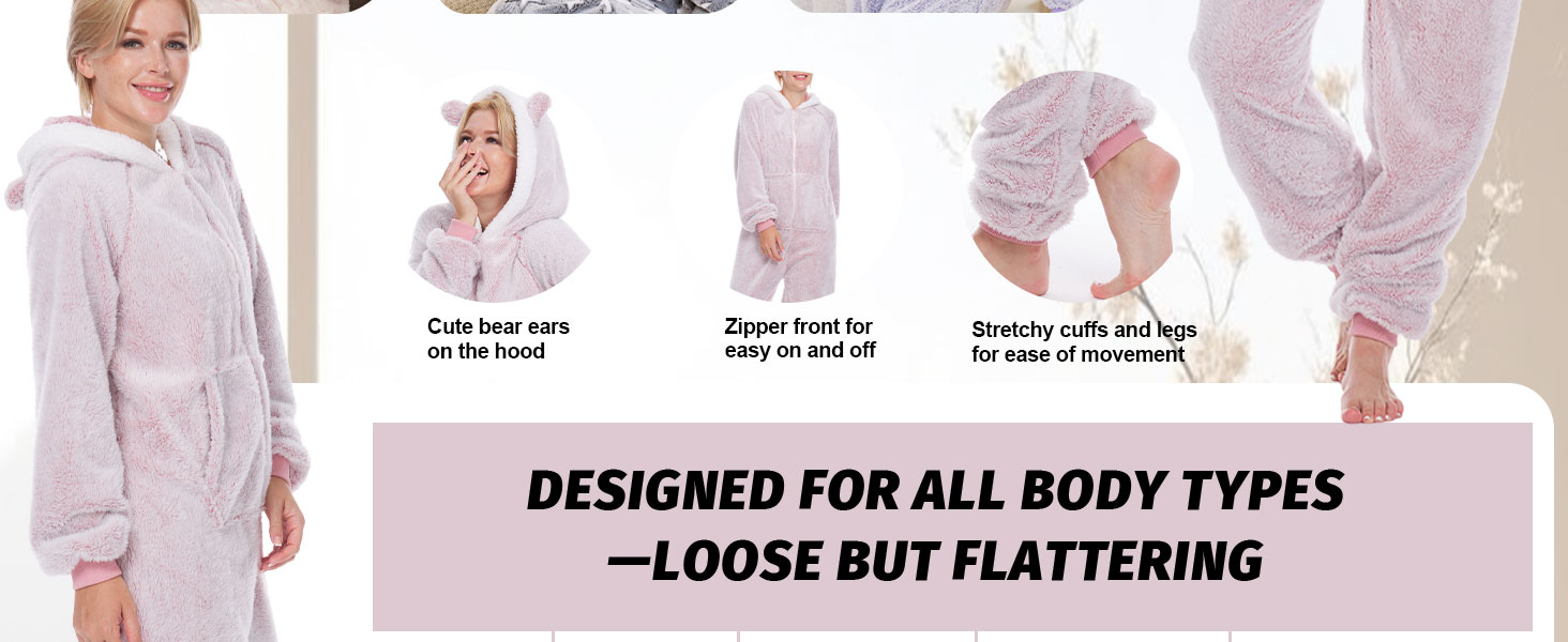 Onesie Sherpa Pajamas For Women