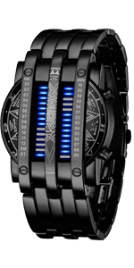 Matrix Blue LED Digital Watch