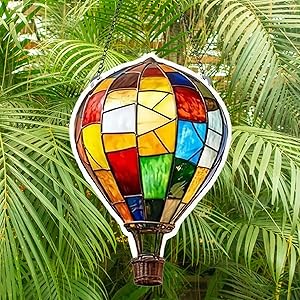 solar hot air balloon flickering flame hanging garden light