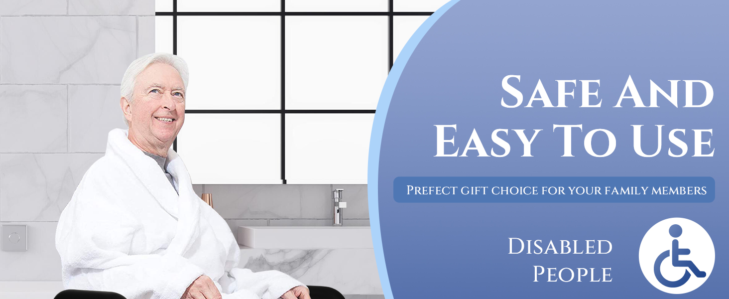 HEINSY Widened Shower Chair with Armrests and Back