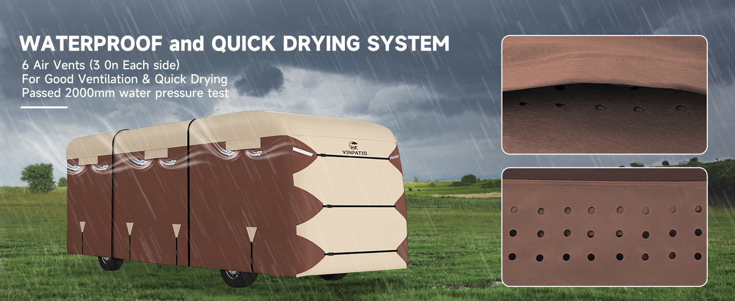 VINPATIO Class A RV Cover 300D Oxford Fabric, Fits 37'40