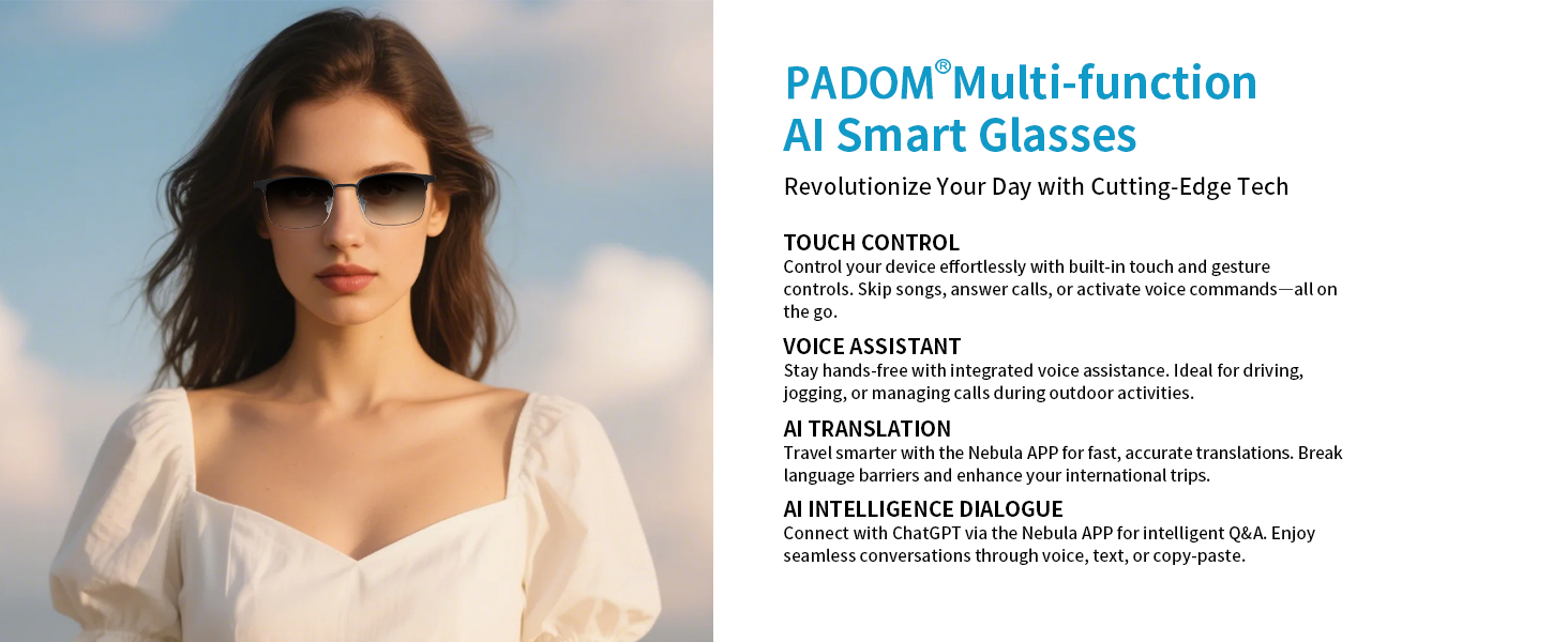 AI smart glasses for women & men, multi-function tranlator glasses