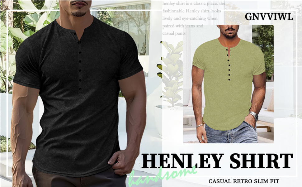 Henley Shirts for Men