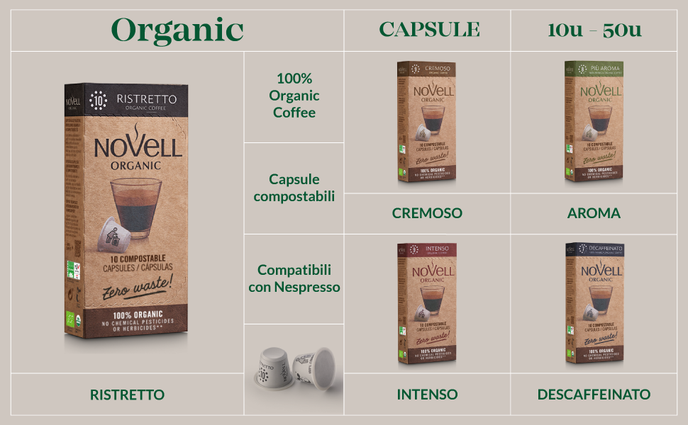 NOVELL Caffè in Grani Naturale Caffè Macinato Caffè In Capsule