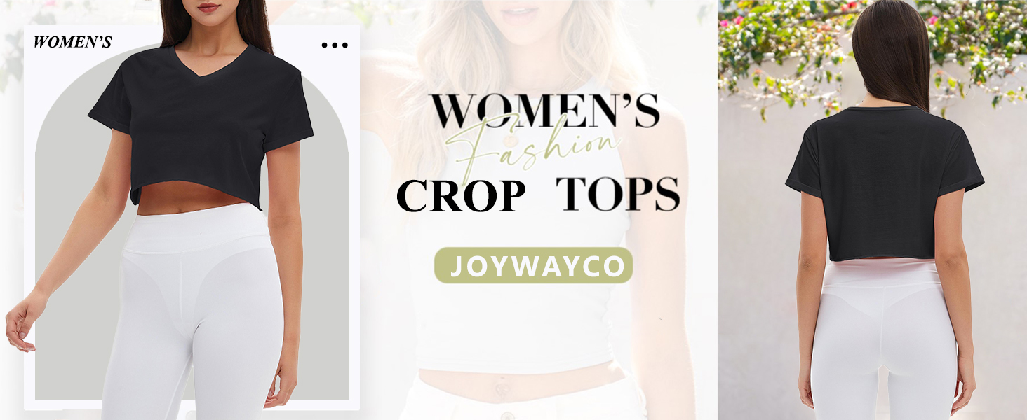 womens casual v neck crop tees