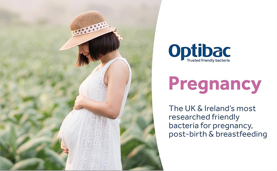 Optibac Probiotics Pregnancy - 12 Billion CFU & FOS Fibres, Vegan - Probiotics For Ph Balance While Pregnant