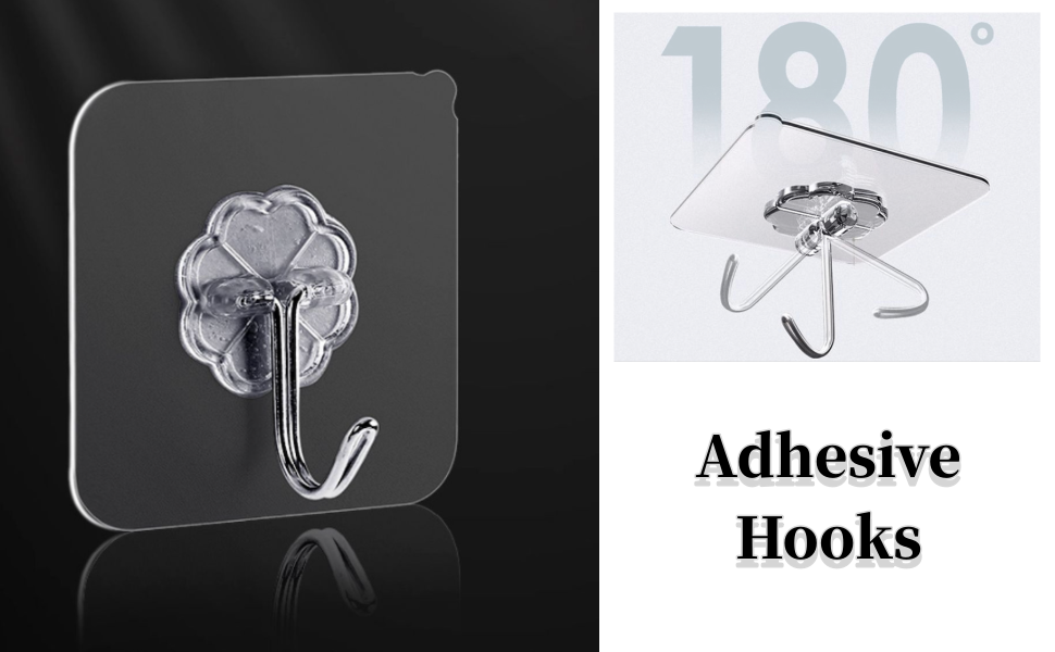 NEMIBAD 20pcs Transparent Wall Hooks 22lbs (Max) Heavy Duty