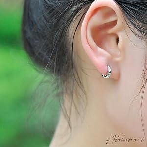 Amazon | ALOHAMONI (アロハモニ) シルバー925 フープピアス