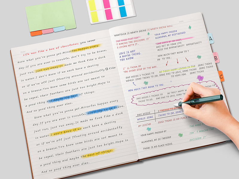 RETTACY College Ruled Notebook 320 Numbered Pages Large B5 Lined