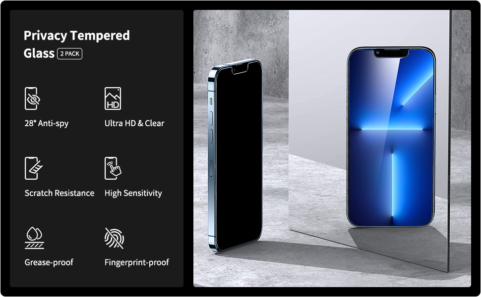 UNBREAKcable Privacy Screen Protector for iPhone 13 / iPhone 13 Pro and