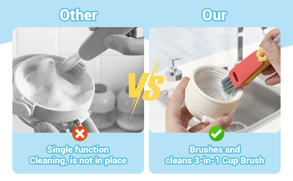   3 in 1 Cup Lid Cleaning Brush