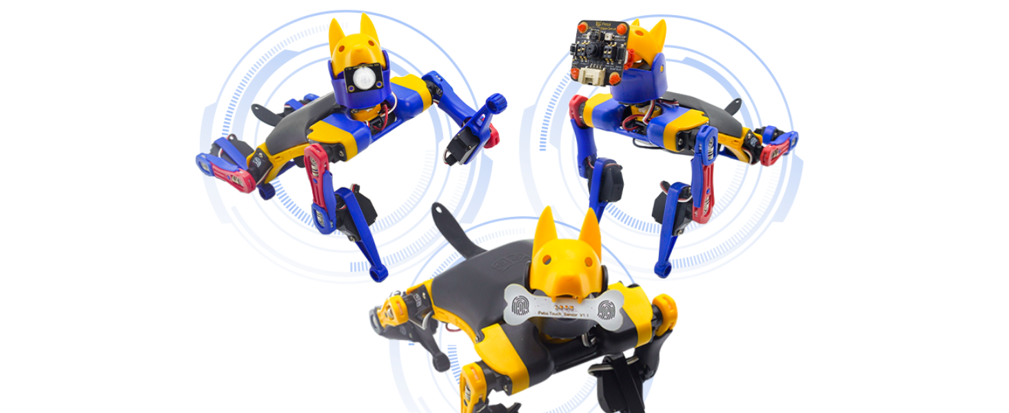 programmable quadruped robot dog bittle mouth PIR motion touch camera sensor object recognition IoT