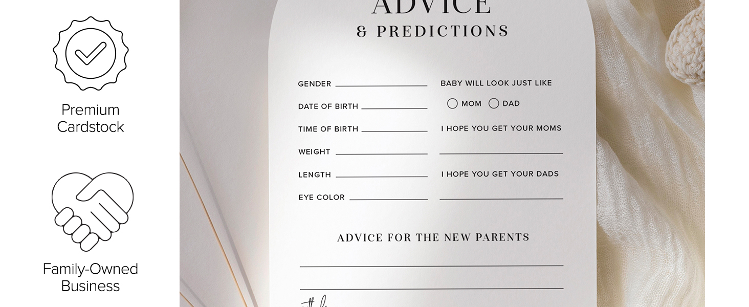 Baby advice cards