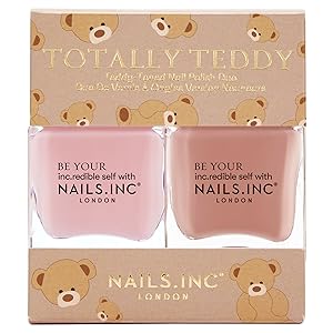 nail polish duo set with teddy print on box