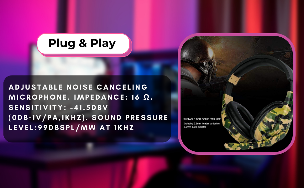 SPN-BFCC Premium Camouflage Headset with Flexible Mic