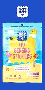 UV sensing stickers, sunscreen