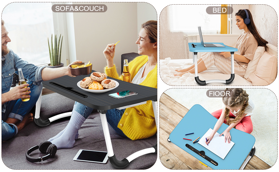 Zapuno Laptop Bed Desk, Foldable Laptop Tray Table with