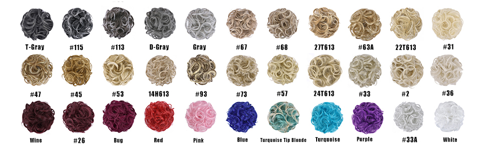 Red Blue Purple Black Brown Highlights Blonde Pink White Ash White Golden Light Dark Auburn Salt