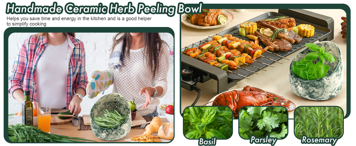 Pottery Herb Stripper Bowl