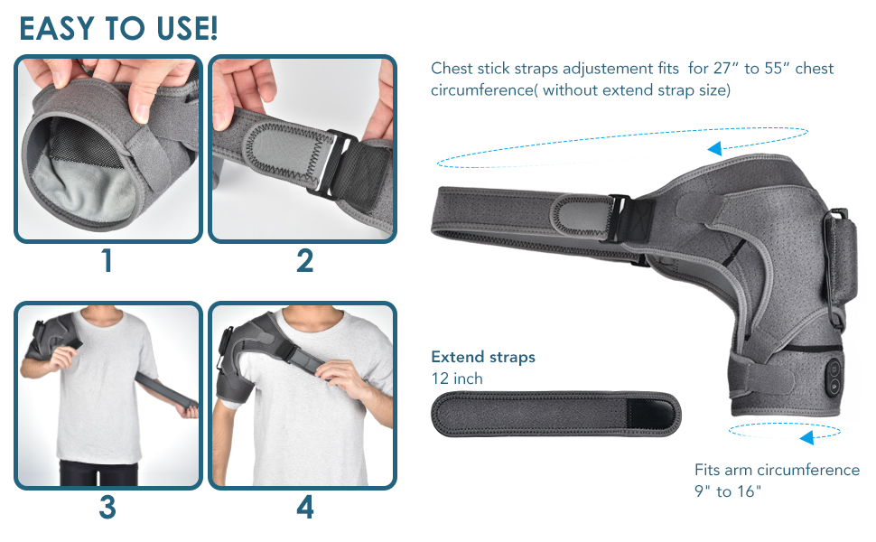 Cordless Heated Shoulder Wrap, Heated Shoulder Brace with