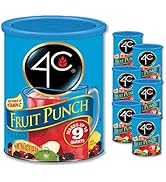 4C Powdered Drink Mix Canister, Fruit Punch 6 Pack, 9 Quarts, Family Sized Bin, Thirst Quenching ...