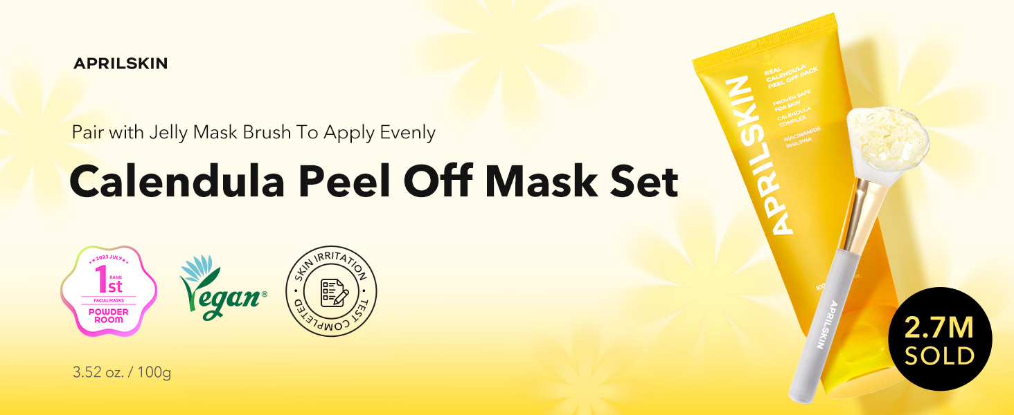 APRILSKIN Calendula Peel Off Pore Minimizing Facial Mask with Jelly Brush Beauty