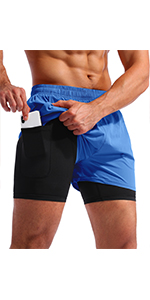 men 2 in 1 running shorts for men