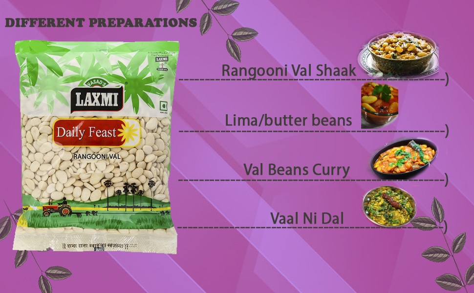 Laxmi Daily Feast Rangooni Val Lima Beans Rangooni Beans, 500 grams