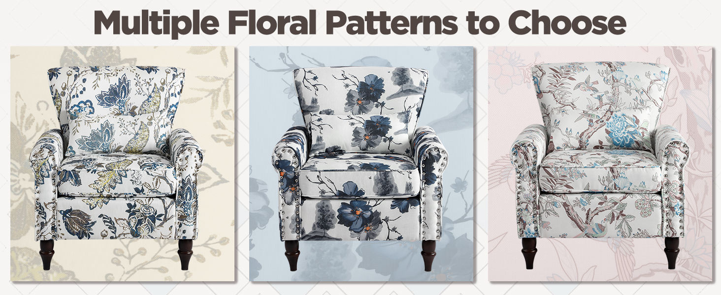chair for living room reading chair floral accent chair