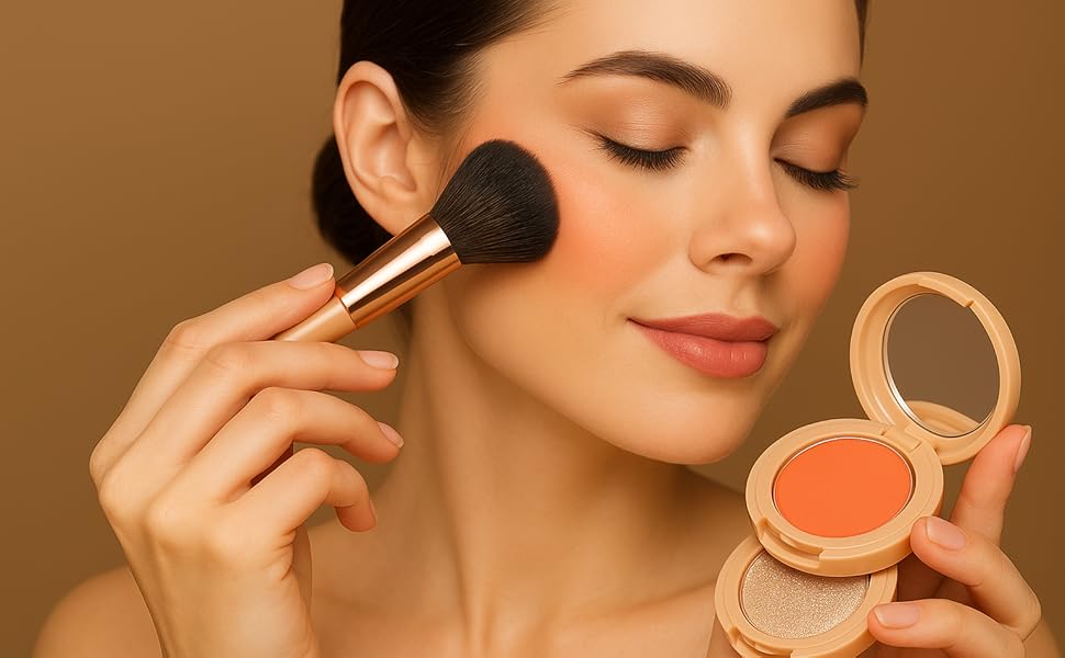 3 in 1 makeup blusher & highlighter