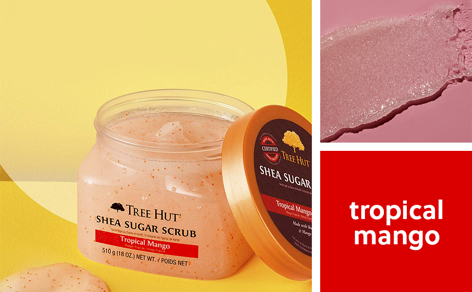 TREE HUT, Tropical Mango Shea Sugar Scrub, Exfoliante Corporal de