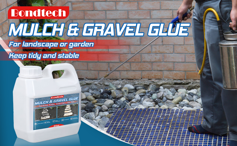 Mulch & Gravel Glue 0.5 Gal, Concentrate Gravel Glue