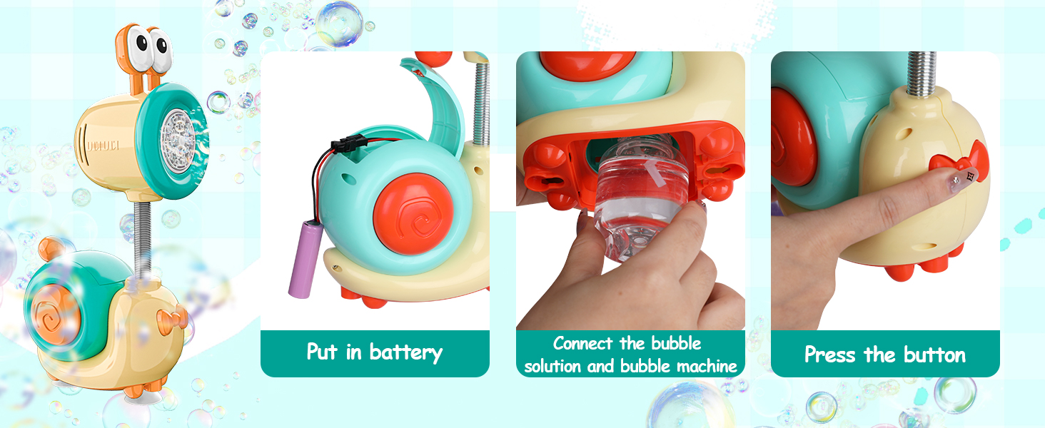 Snail Automatic Rechargeable Bubble Machine for Boys and Girls Gift Aged 3+