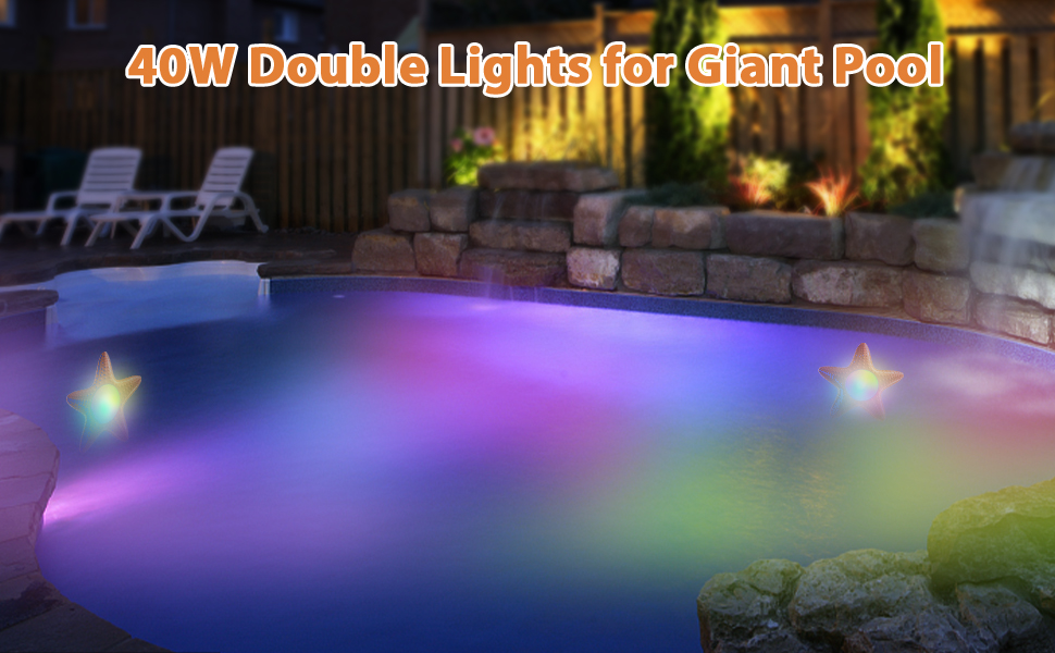 HKYUSHINE Starfish LED Pool Lights, 20W/12V RGB LED