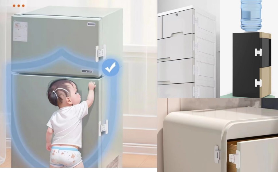 SETOLGH Fridge Lock,4 Pack Refrigerator Lock for Kids