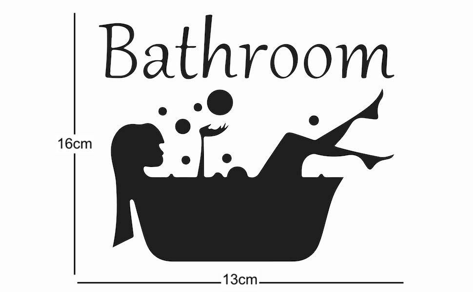 Froomer Bathroom Sticker Removable Art Vinyl Mural Home Room Decor Wall