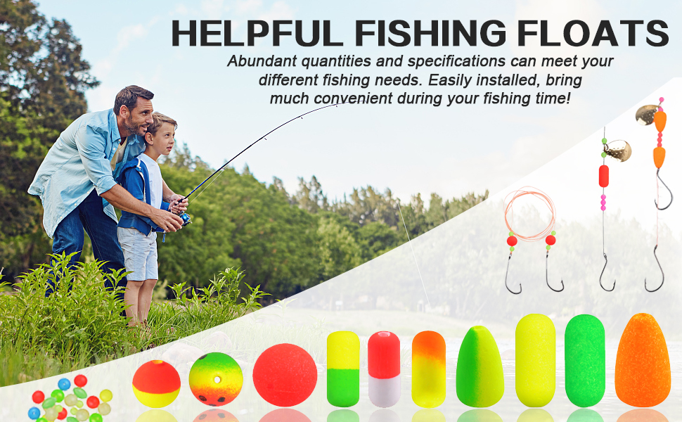 OROOTL Pompano Floats Fishing Bobbers Kit 300 Pieces