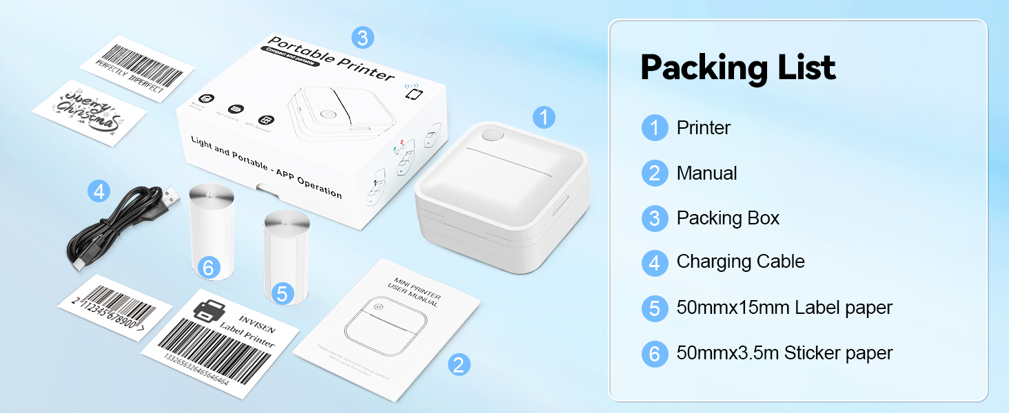Label Maker Machine Portable Label Printer, Mini Thermal