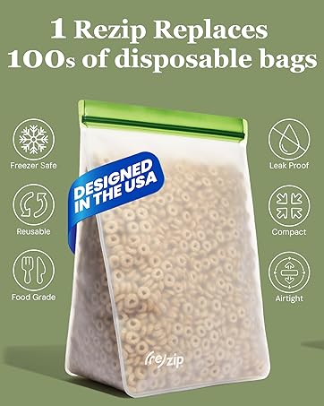 rezip reusable storage bags for food organization and eco friendly kitchen storage solutions