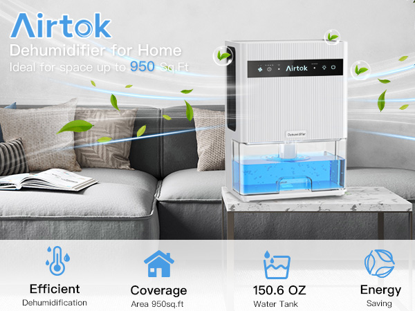 Amazon.com - Airtok Dehumidifier for Home, Up to 950 Sq.Ft
