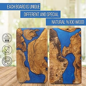 each cutting board is unique different and special