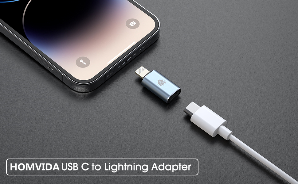 HOMVIDA USB C to Lightning Adapter, 27W Type C to Lightning